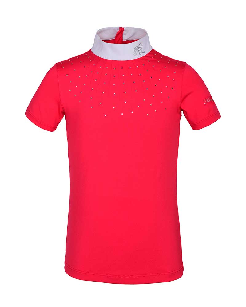 Polo de compétition à manches courtes fuchsia à strass pour fille KLjanessa - Kingsland