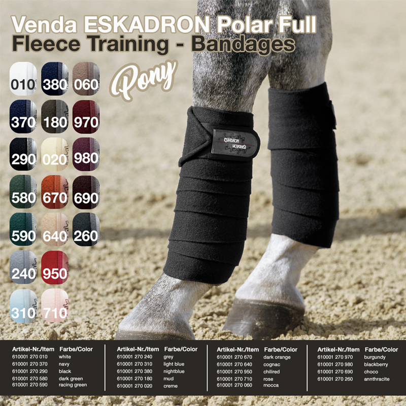 Lot de 4 bandes de travail bleu marine (380) pour Poney - Eskadron