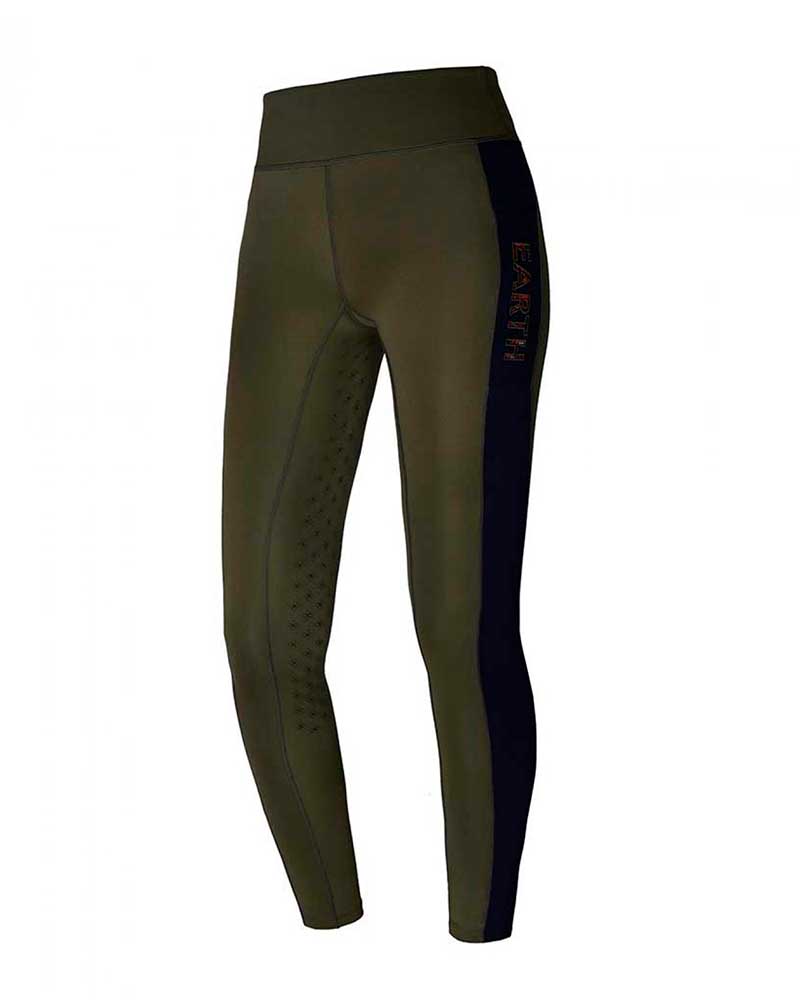 Leggings d'équitation vert kaki et bleu marine avec grip à fond intégral pour femme - KLjenna - Kingsland Erath