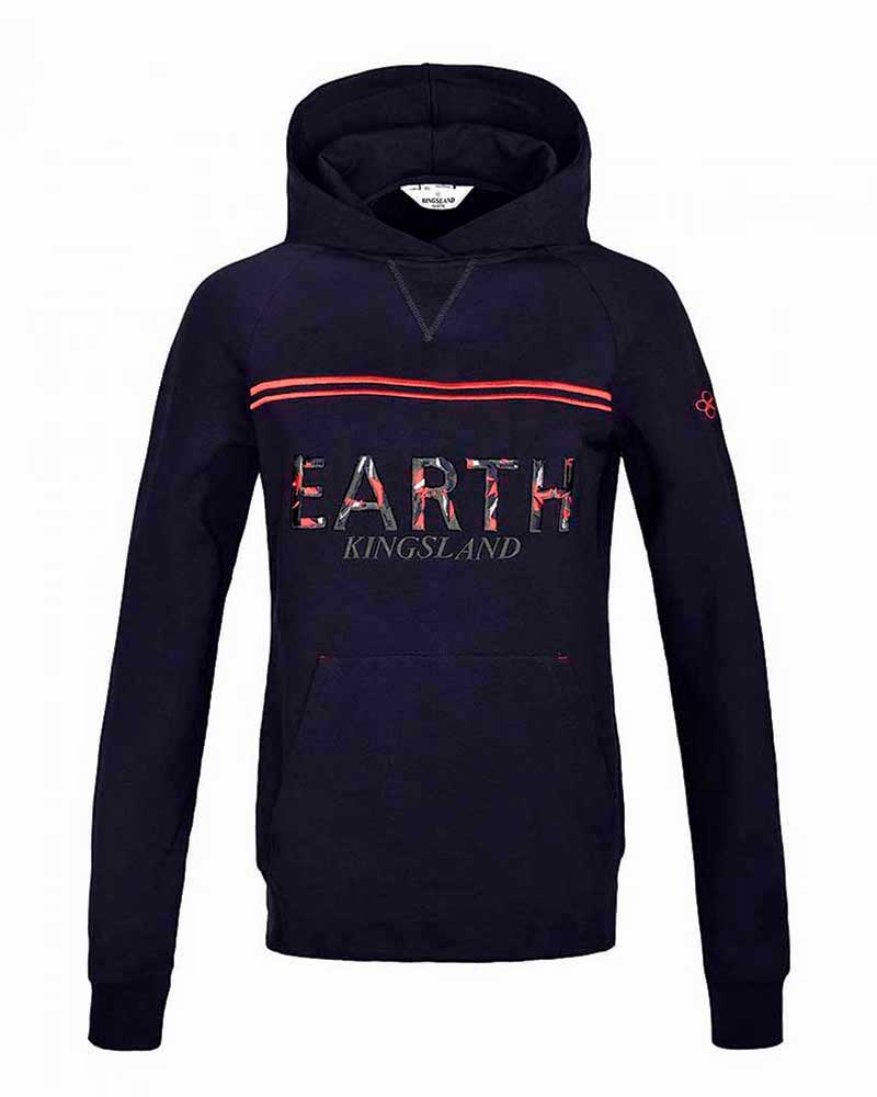 Sweat en coton reciclado bleu marine avec capuche unisexe - KLjulio - Kingsland Earth