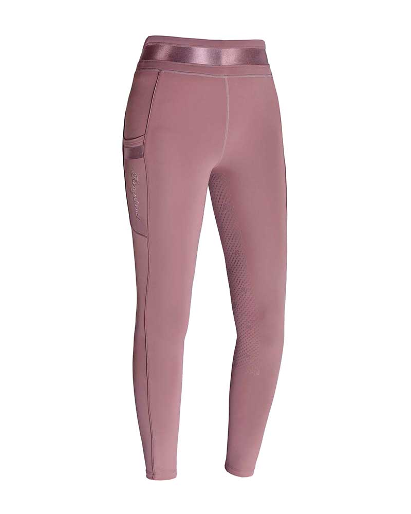 Dusty Pink Grip Leggings with Wide Shiny Waistband for Girls – KLkemmie - Kingsland