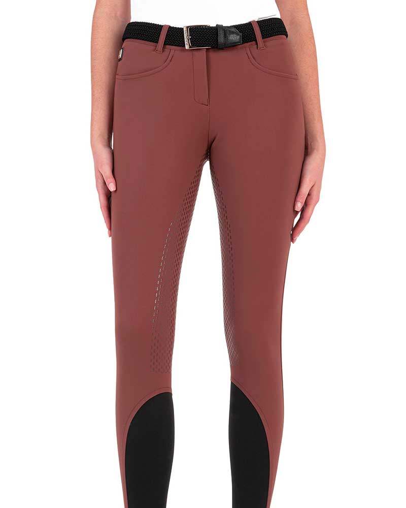 Pantalons d'équitation marron (grip à fond intégral) pour femme Cobef - Equiline