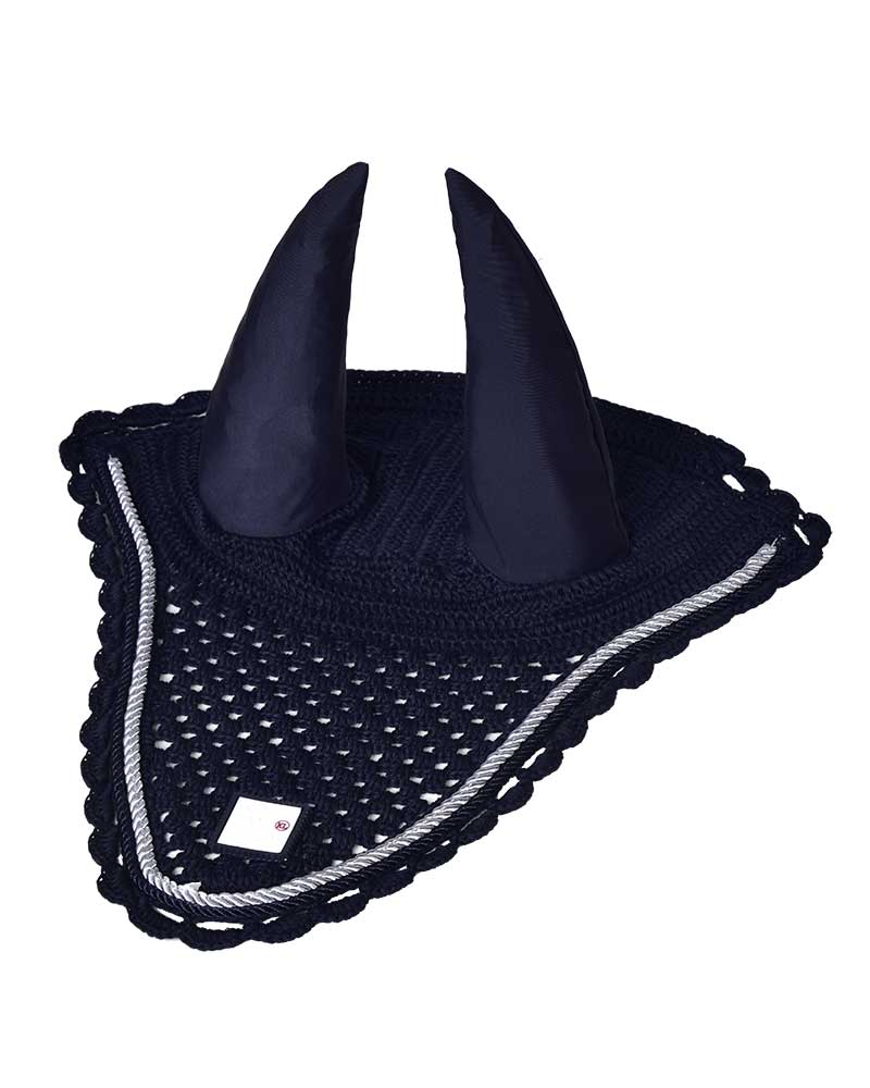 Navy Crochet Ear Bonnet with Stretch Ears for Horse – KLmason - Kingsland