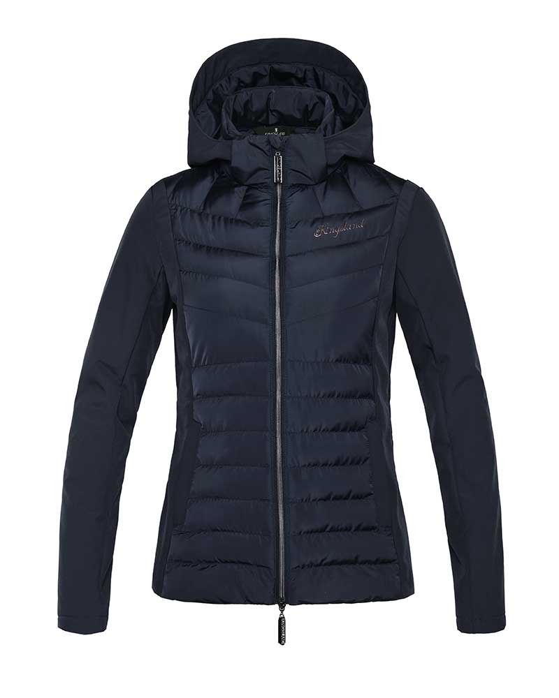 Manteau matelassé bleu marine avec capuche pour femme KLmilaine - Kingsland