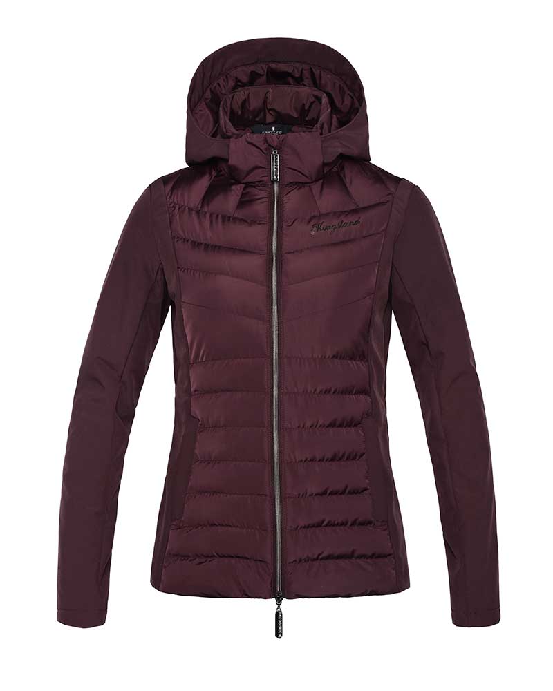 Women's burgundy padded jacket with hood KLmilana - Kingsland