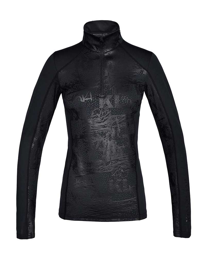 T-shirt à manches longues d'entraînement imprimée noir pour femme KLmaya - Kingsland