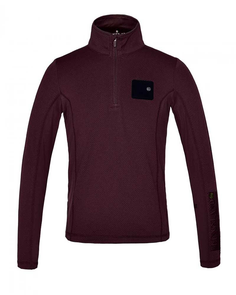 Junior Unisex Long-Sleeve Burgundy (Red Fudge) Training T-Shirt KLmavis - Kingsland