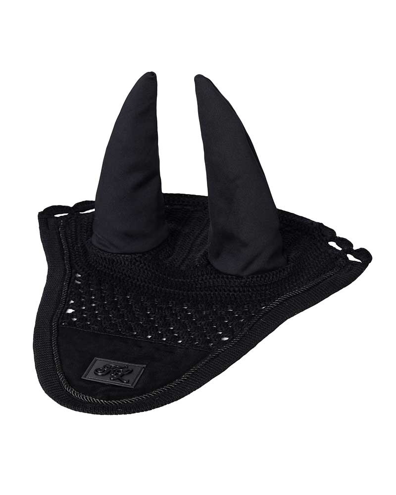 Bonnet en crochet noir avec soie et oreilles élastiques pour poney (C et D) KLnixe - Kingsland