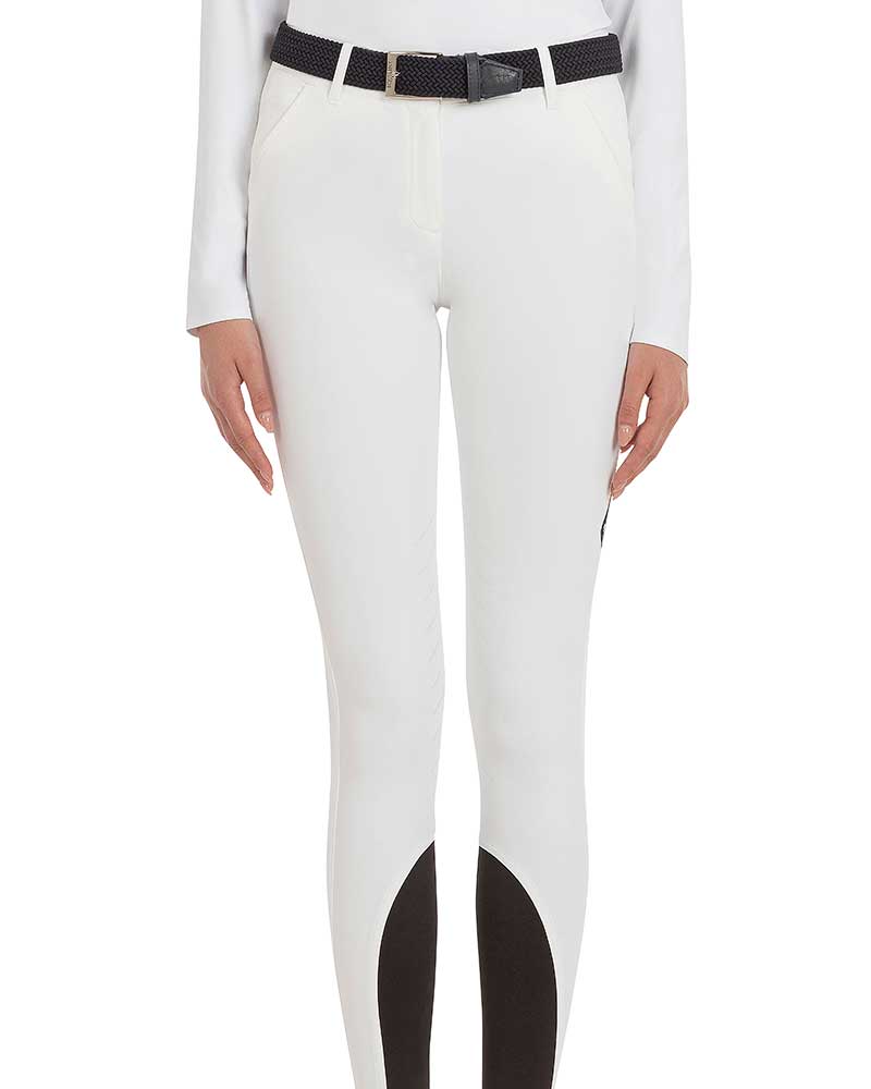 Pantalons d'été blanc (grip aux genoux) pour femme Chellec - Equiline