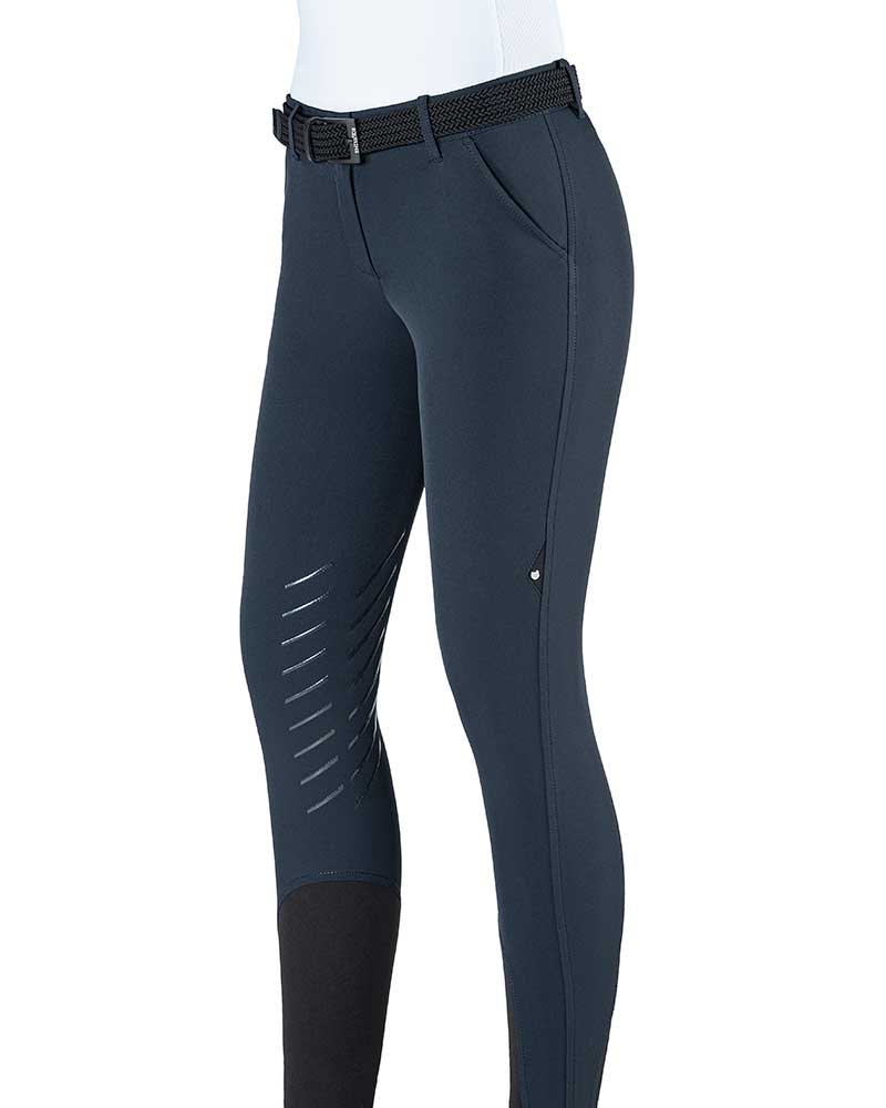 Pantalons d'été bleu marine (grip aux genoux) pour femme Chellec - Equiline