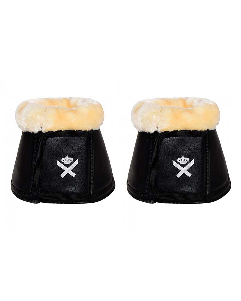 Pack de 2 campanas negras con borreguillo para caballo - KLtinie - Kingsland Dressage
