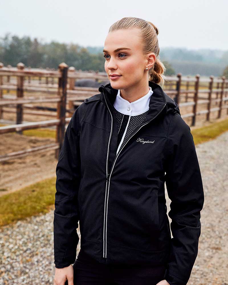 Women's Black Waterproof Padded Coat - KLtala - Kingsland Dressage