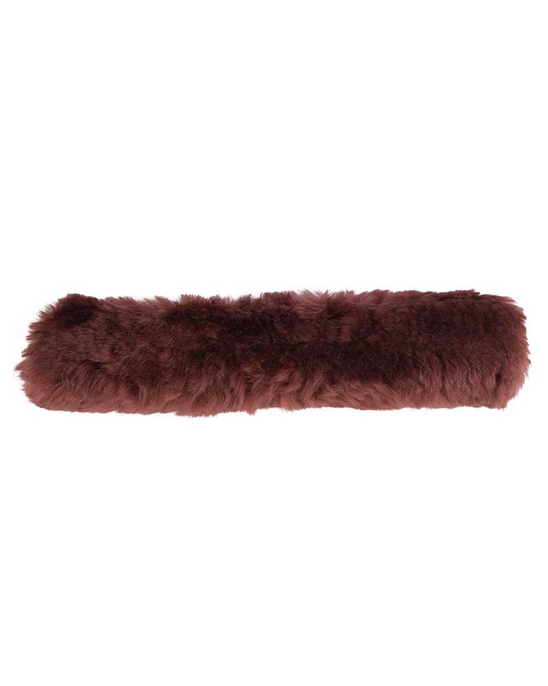 Brown sheepskin noseband sleeve - BR