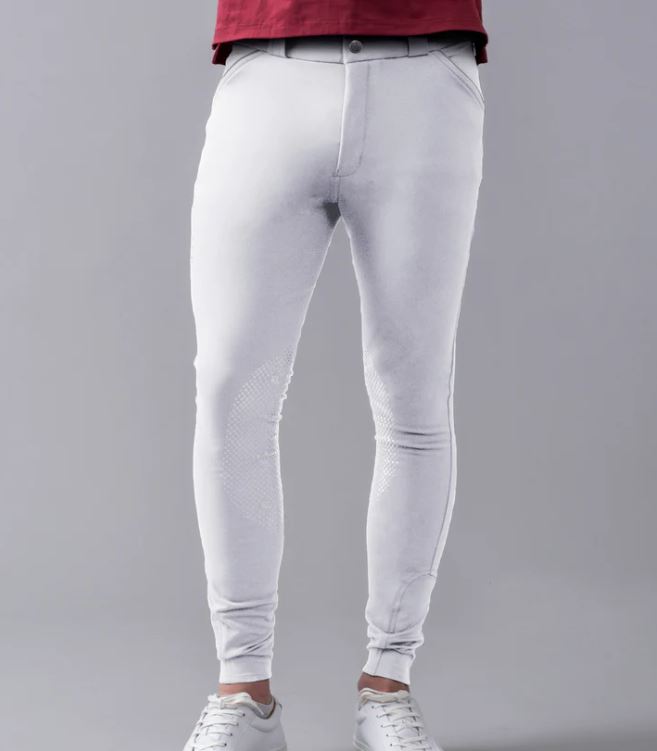 White pants with pockets and gray details for men Klkenton - Kingsland