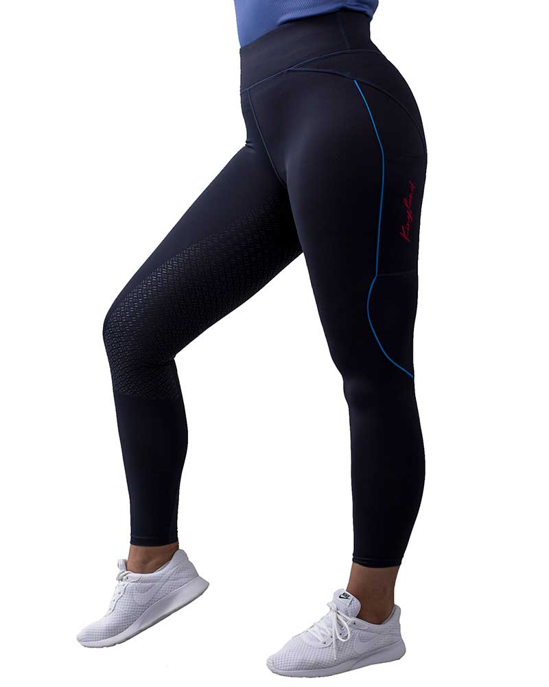 Mallas azul marino con ribetes en azul (grip culera) para mujer KLkarina - Kingsland