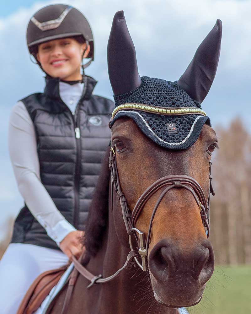 Navy Blue Crochet Earmuffs with Thick Anti-Noise Ears for Horse KLorli - Kingsland