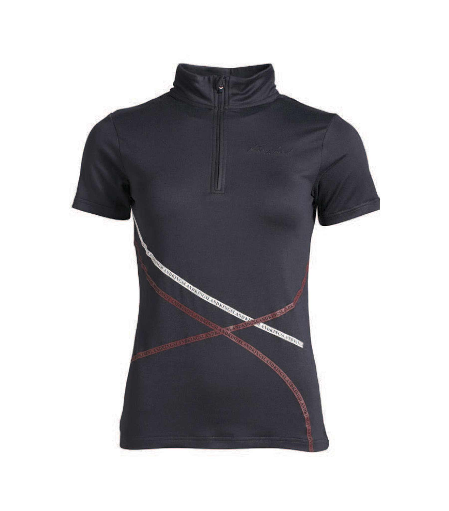 Women's Navy and Burgundy Short Sleeve Technical Mesh Polo KLpaula - Kingsland