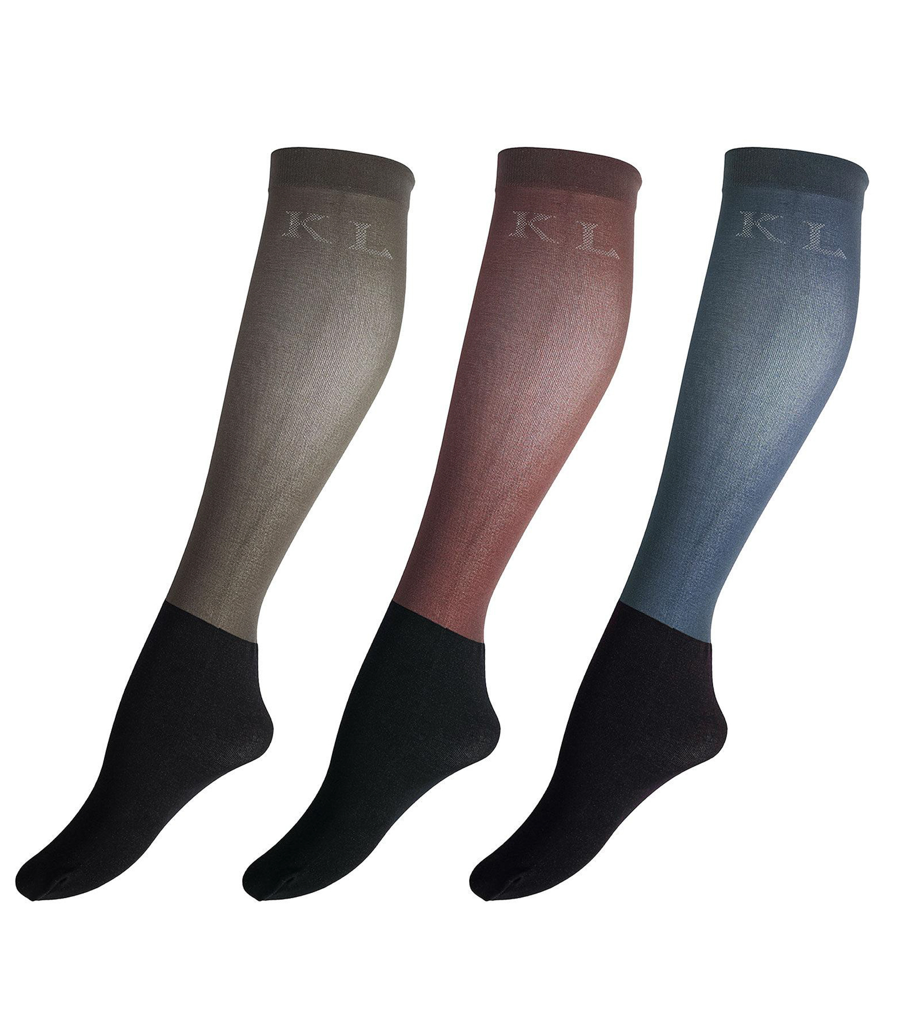Pack of 3 pairs of thin competition socks (brown, navy, and dark green) - KLsuubi - Kingsland