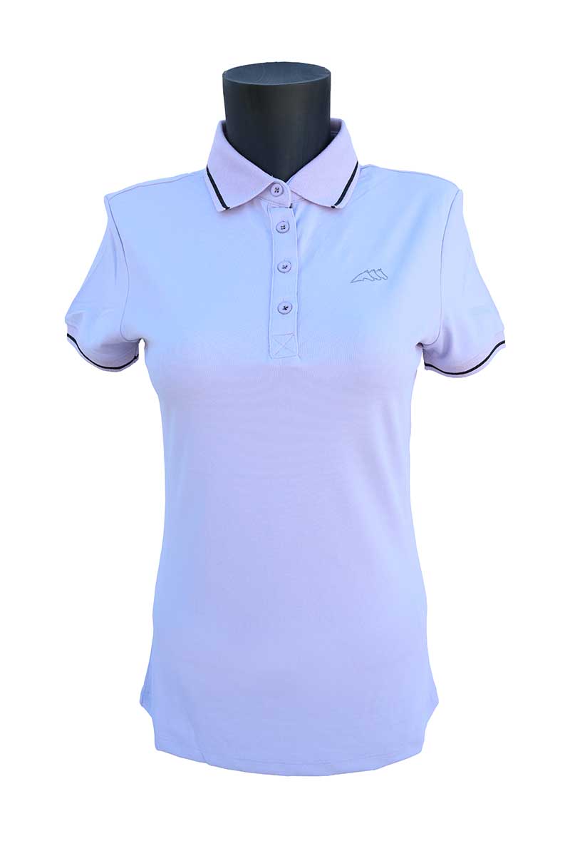 Lilac short-sleeved technical training pique polo for women Gretig - Equiline