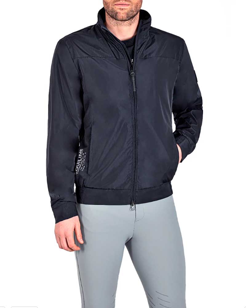 Veste très fine de coupe-vent bleu marine avec el logo sur le haut pour femme Chatson - Equiline