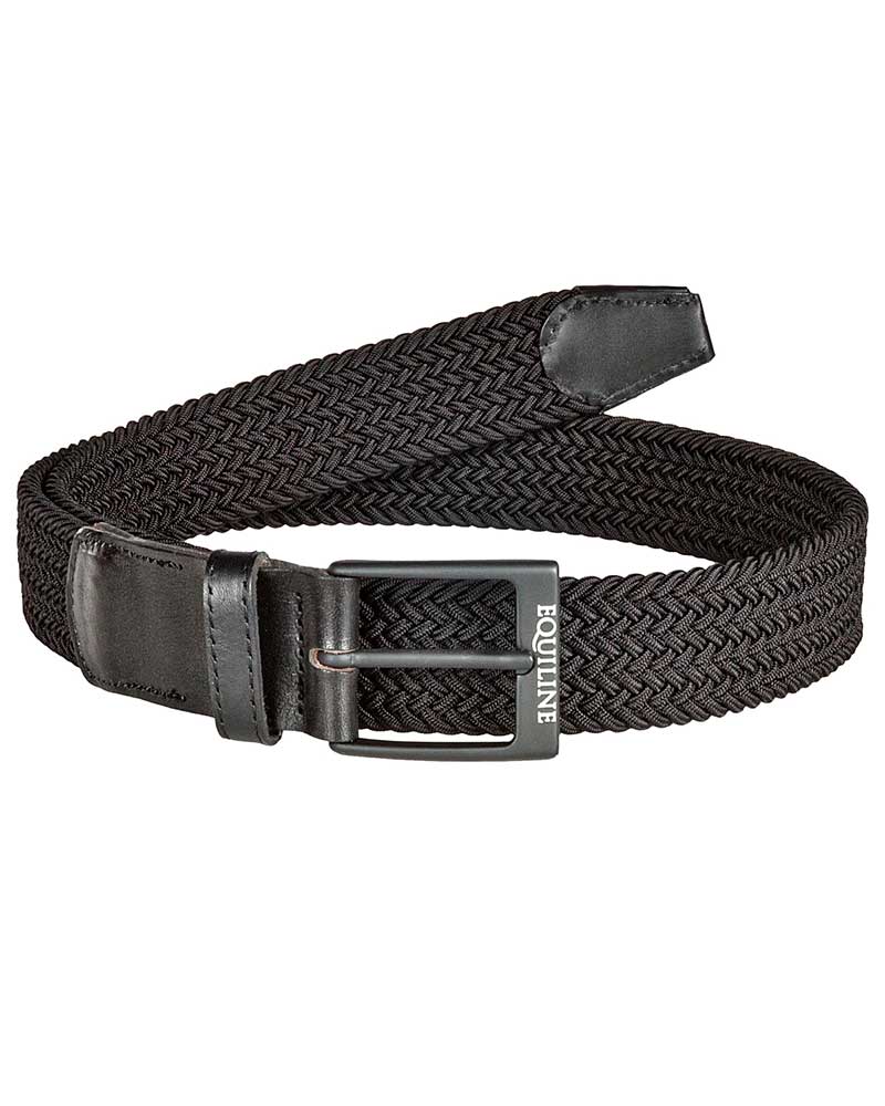 Narrow, black elastic braided belt Cudrec - Equiline