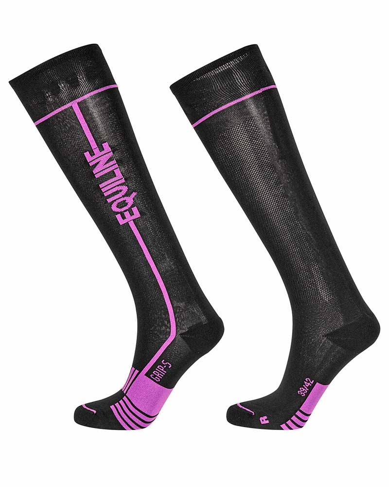 Black high-top socks with purple signature Calinc - Equiline