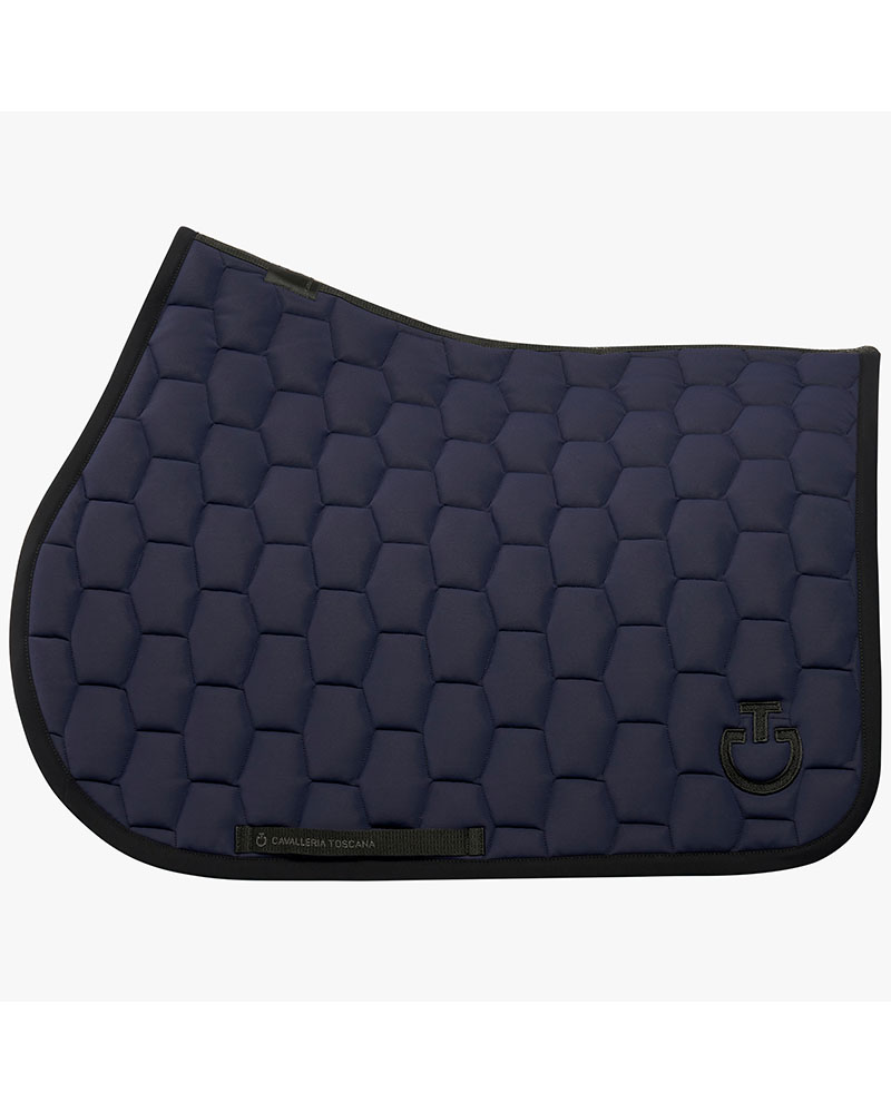 Blue and black saddle pad for horse and pony Geometric quilted - Cavalleria Toscana