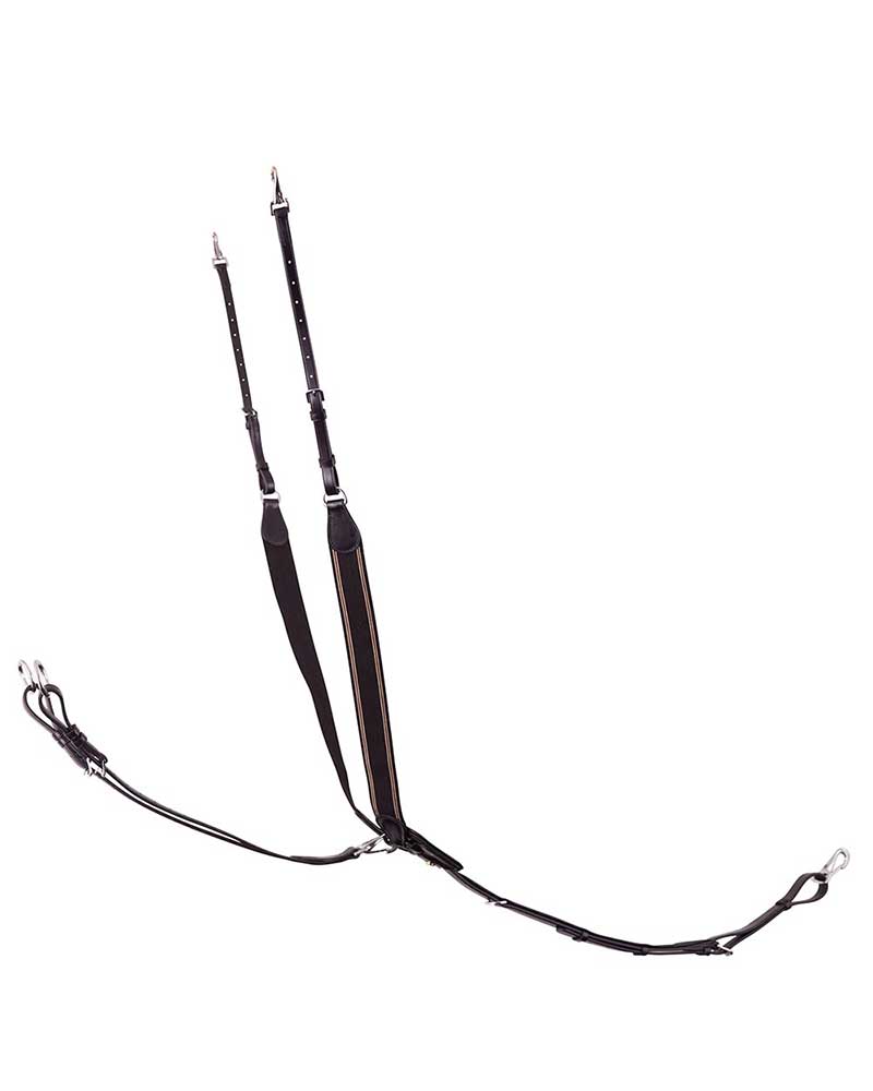 Bricole noir élastique avec Martingales et collier pour cheval et poney Taunton - BR