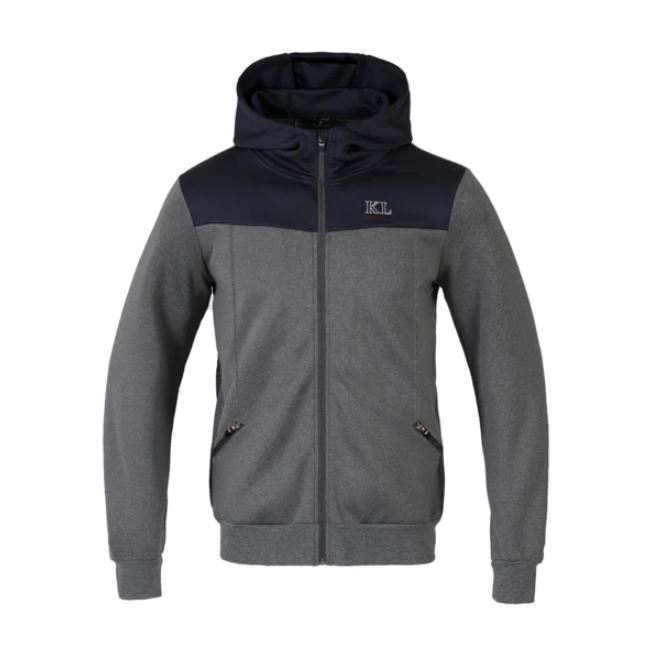 Unisex gray sports jacket with hood and zipper pockets KLearl - Kingsland
