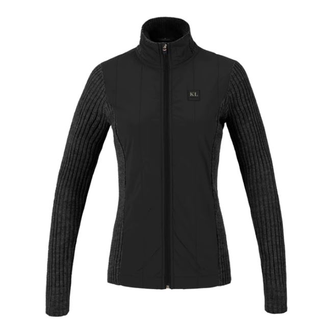 Black hoodless padded knitted jacket for women KLelee P. Front - Kingsland