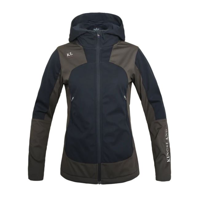 Chaqueta técnica gris oscuro y verde con capucha para mujer KLeliza - Kingsland