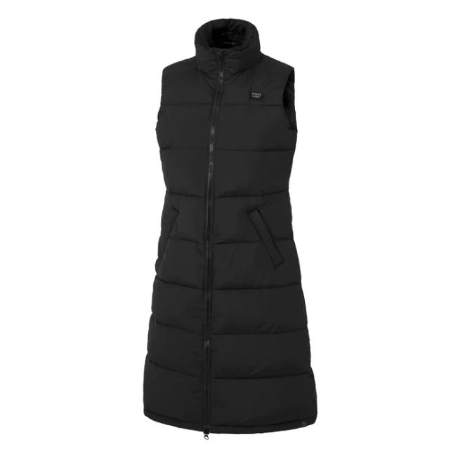 Gilet noir long matelassé sans capuche pour femme KLfayth - Kingsland