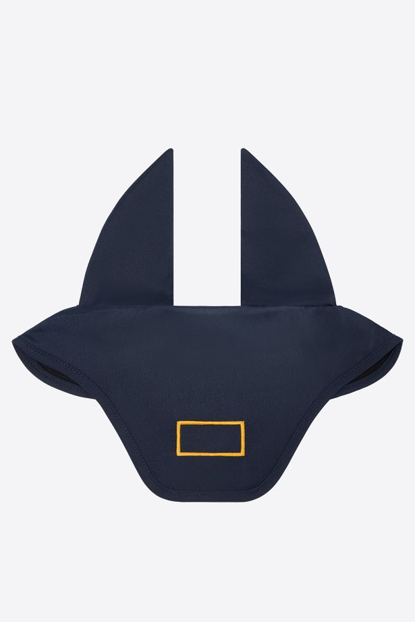 Navy cotton horse ear bonnet with logo - RG