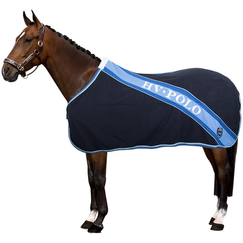 Fleece rug navy blue color Haxtun model by HV-Polo