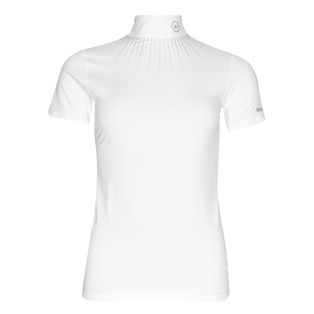 Polo de concurso de manga corta blanco con brillantina para niña KLHollis - Kingsland