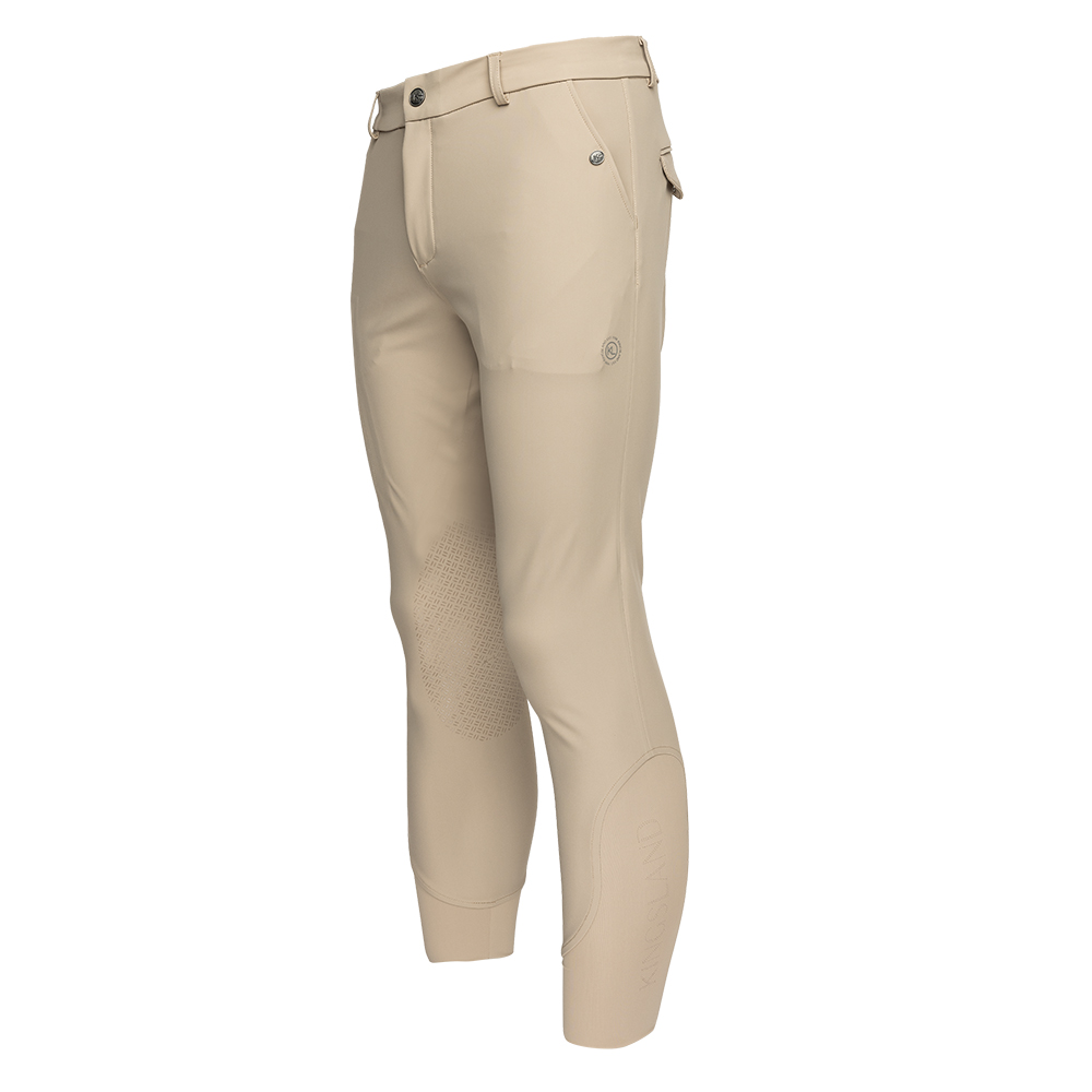 Pantalons d'équitation beige sans coutures pour homme (grip aux genoux) et poche latérale pour móvil KLKoa - Kingsland