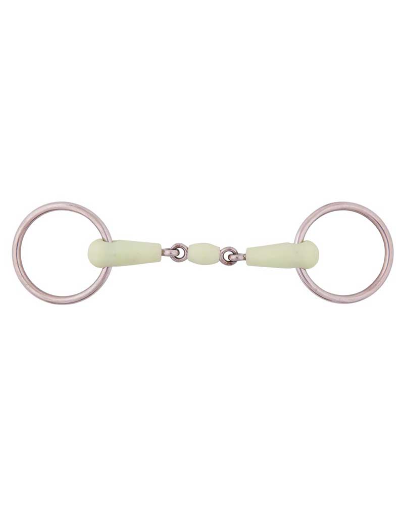 Double-Jointed Apple-Flavored 18mm Loose Ring Snaffle – 65mm Rings - BR