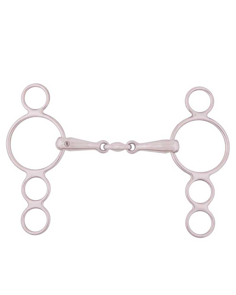 Double jointed four ring gag 18mm - BR