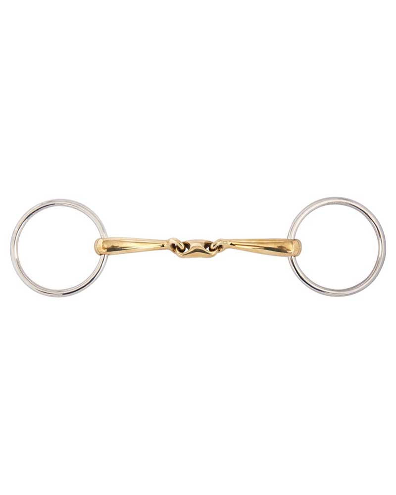Double jointed loose ring snaffle slightly curved Soft Contact 14 mm - BR