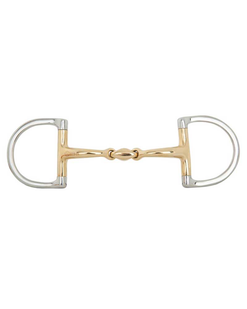3-Piece Cuprigan Snaffle with D-Rings for Horse Soft Contact - BR