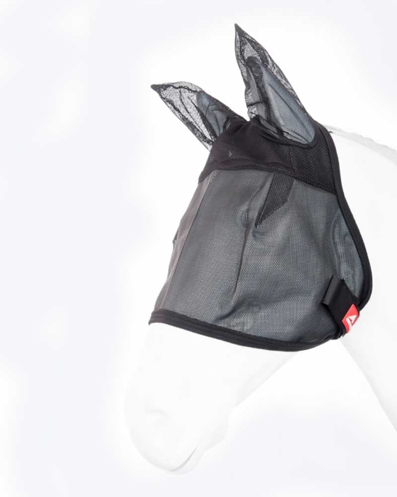 Masque anti-mouches avec oreilles noir pour cheval Ohren - Euro-Star