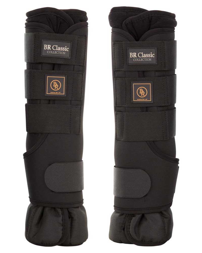 Pack of 2 black front rest protectors for horse - BR
