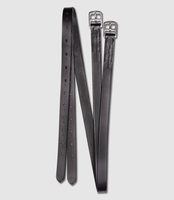 Étrivières en cuir noir de 22mm de large pour cheval - Waldhausen