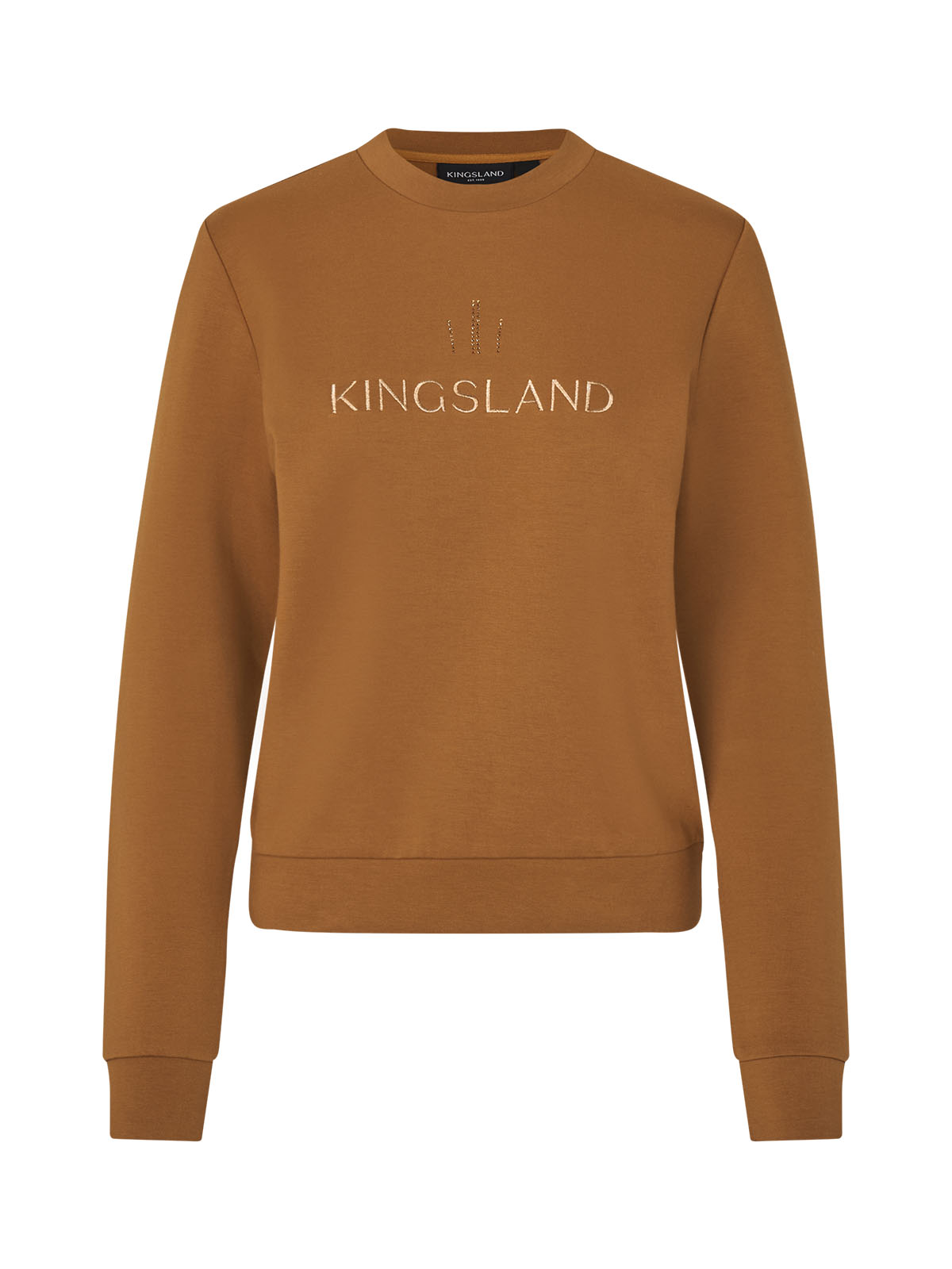 Sudadera polar marron oscuro para mujer con el logotipo delantero y cristales de swarovski-KLMona - Kingsland