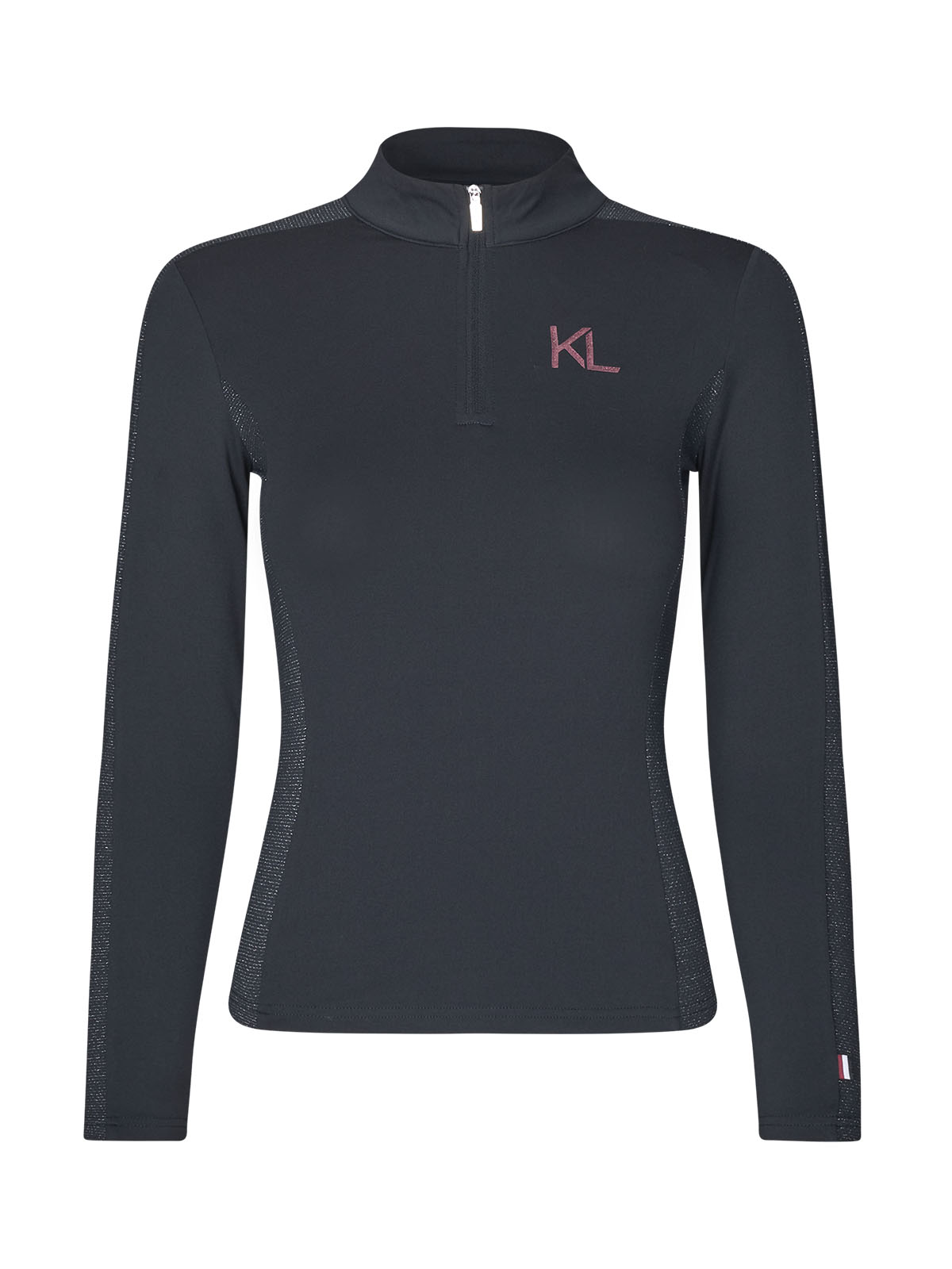 T-shirt d'entraînement à manches longues avec demi-zip éclair col en bleu marine pour fille KLMelody - Kingsland
