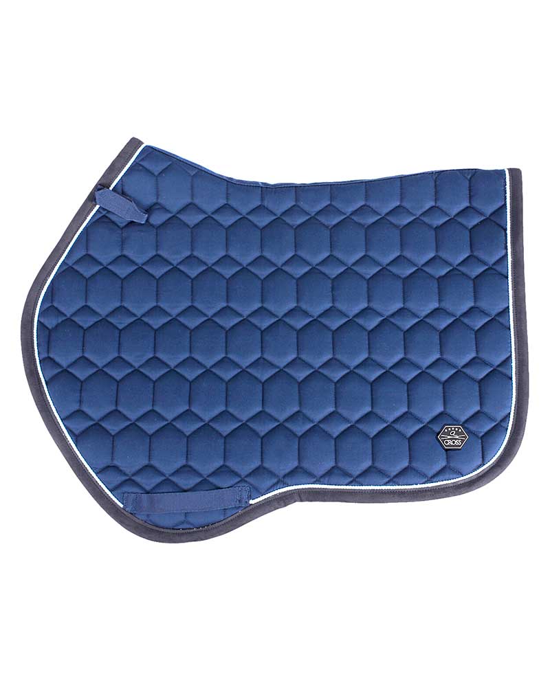 Denim blue and grey jumping saddle pad Eldorado - QHP