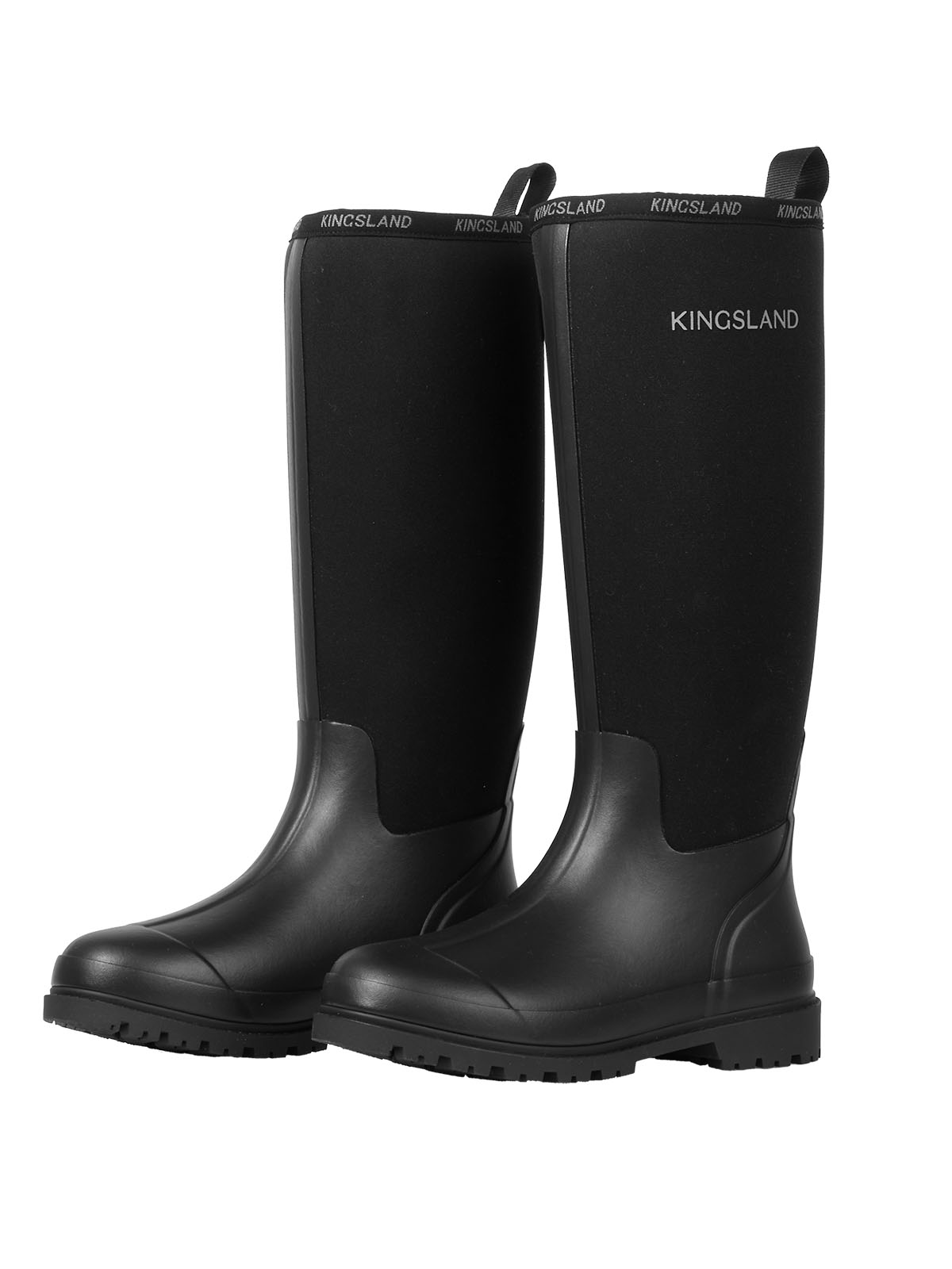 Botte noire en caoutchouc et néoprène à tige haute pour femme -KLMaria - Kingsland