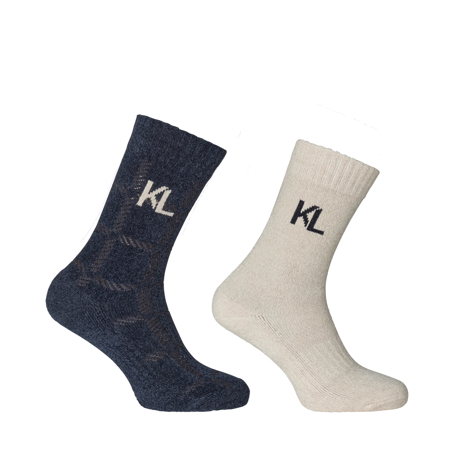 Lot de 2 paires de chaussettes en chenille assorties (bleu marine et écru) Ashley - Kingsland