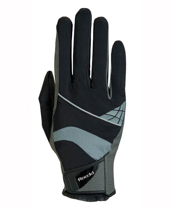 Navy blue and grey horse riding gloves model Montreal - Roeckl