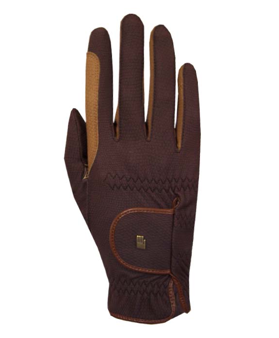Brown horse riding gloves unisex model Malta - Roeckl